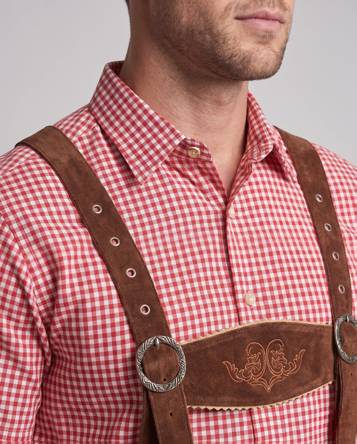 Marcos Knee Length Embroidered Lederhosen_2