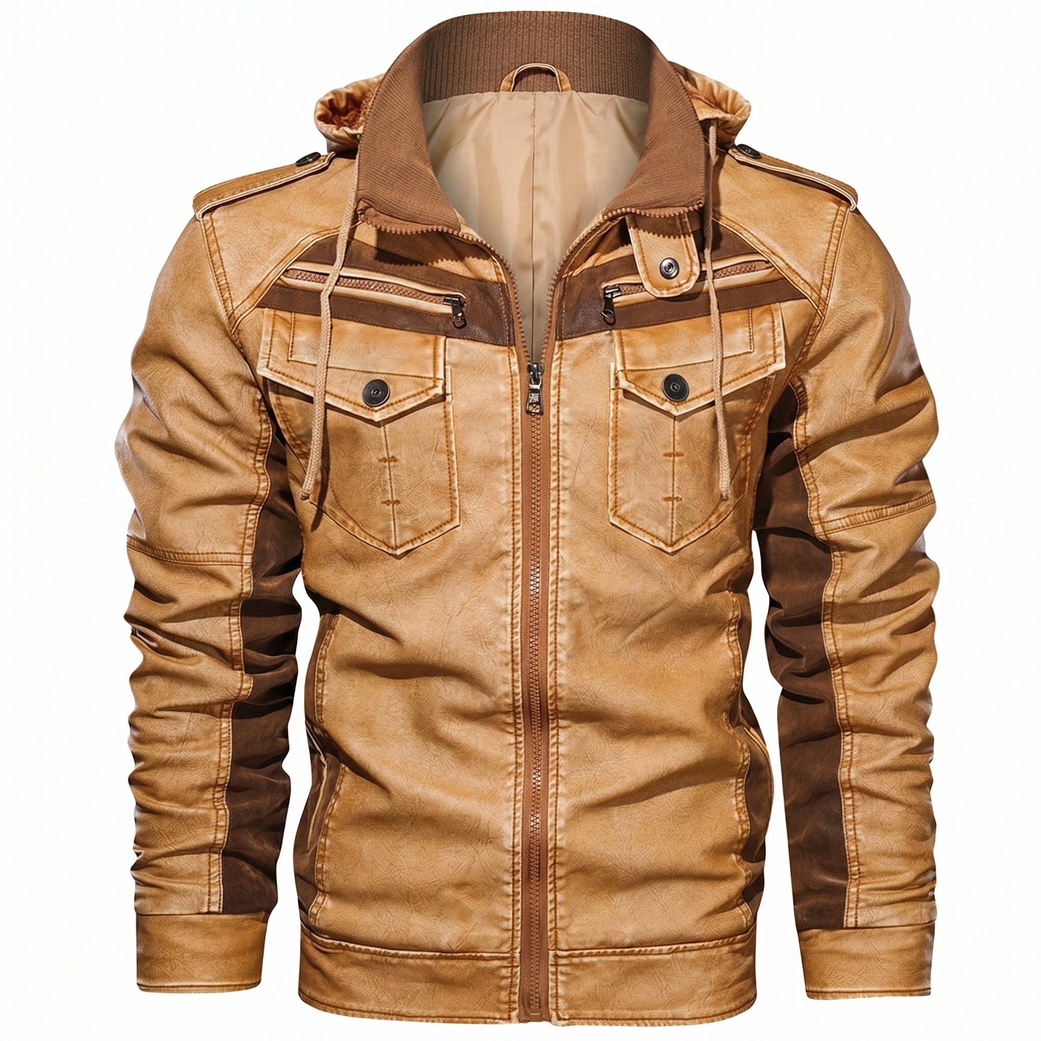 Men's Titan Hooded Leather Jacket