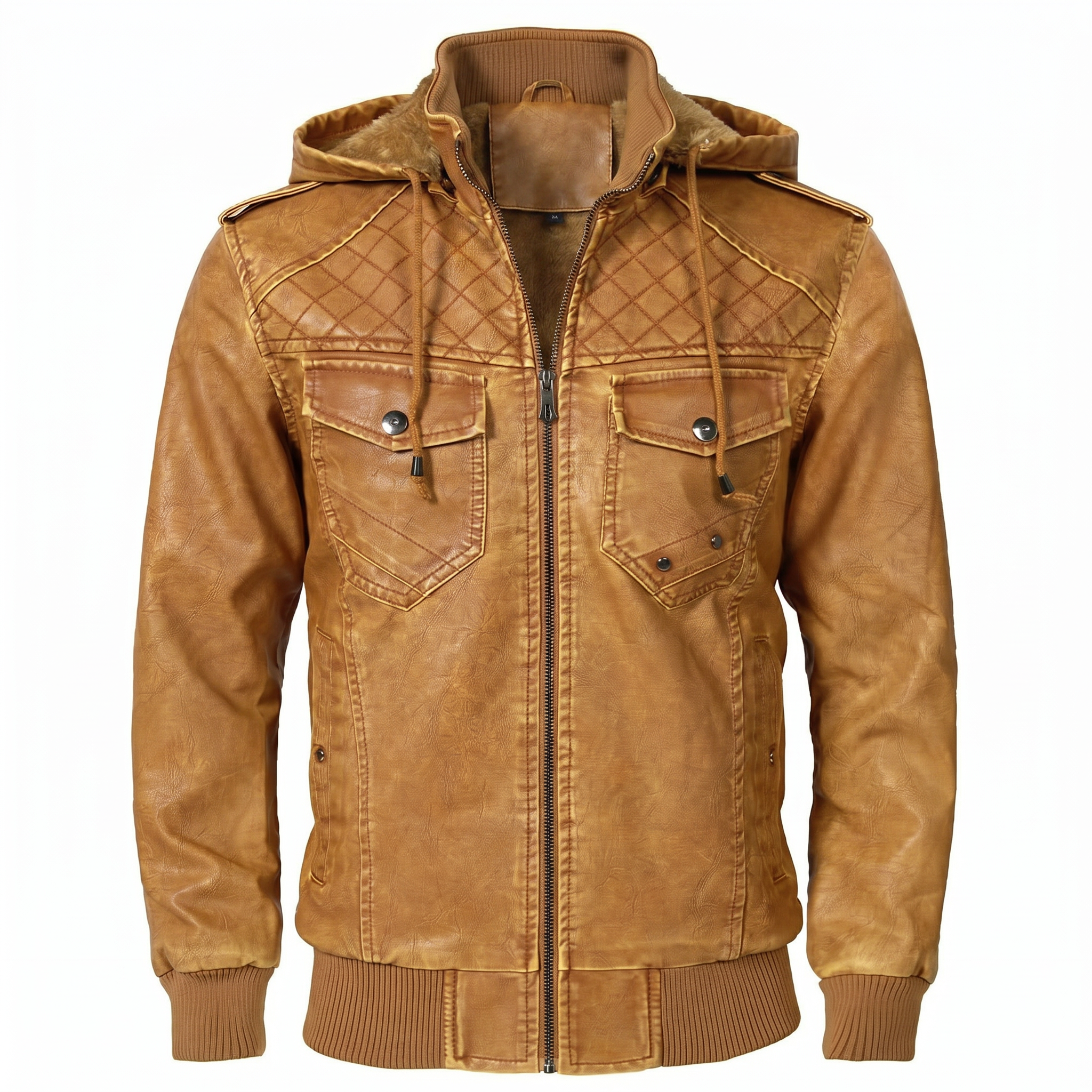 Men's Luxury Hooded Leather Jacket