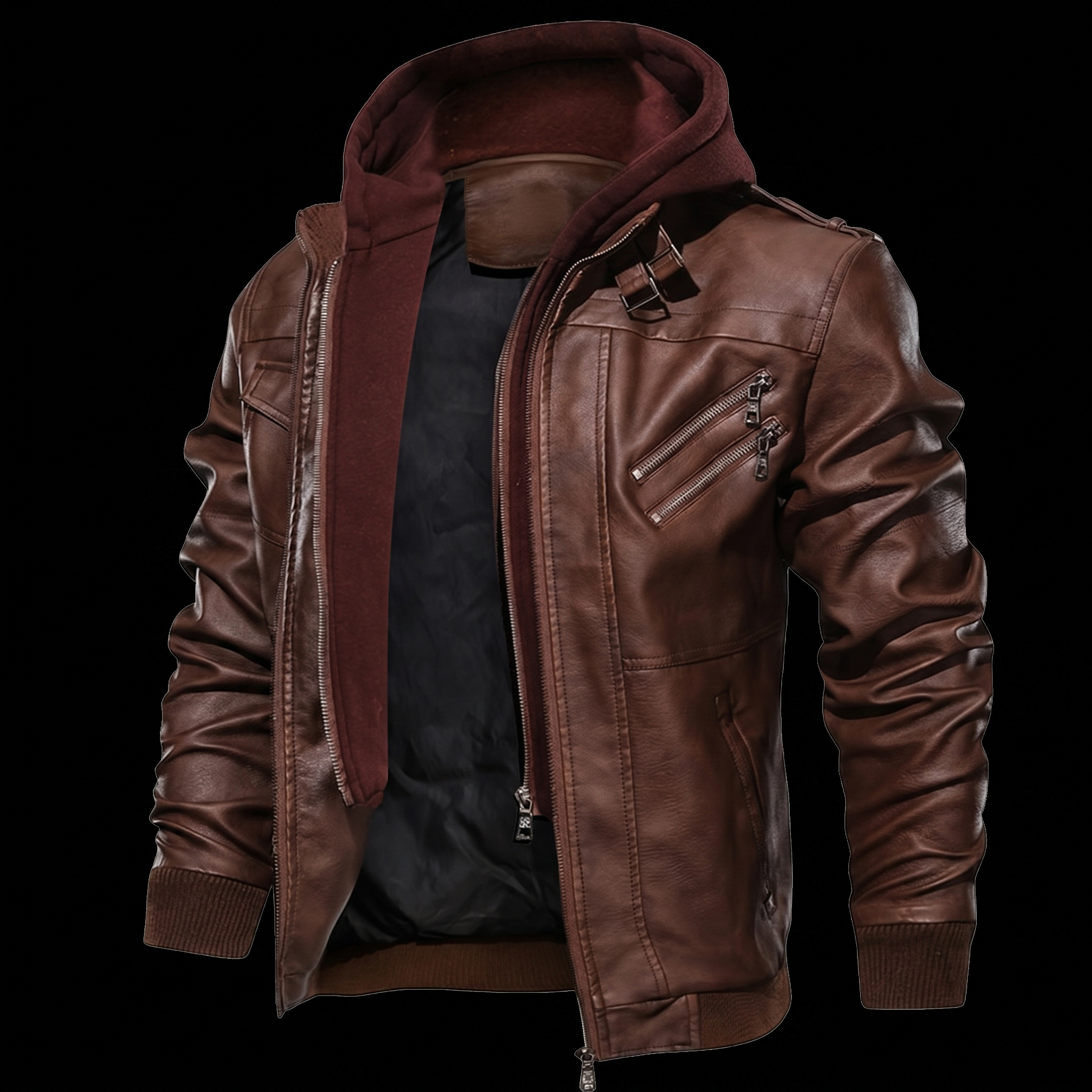 Men's Salvador Hooded Leather Jacket