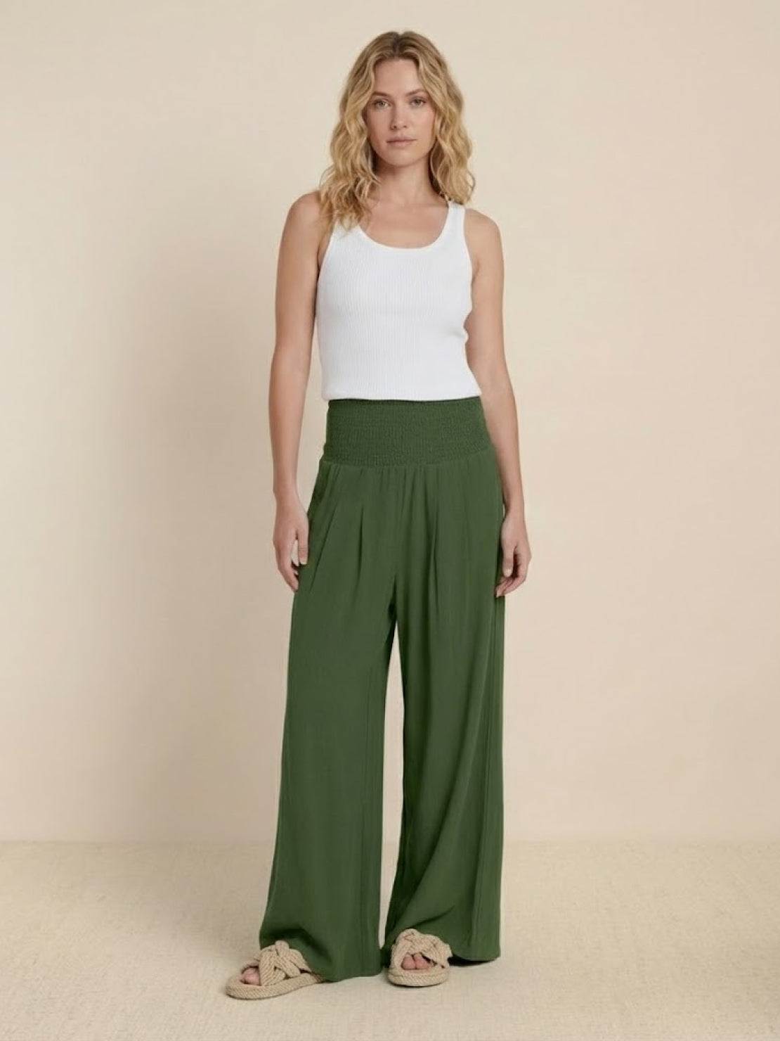 Charlotte Reed Elastic Wide Leg Pants