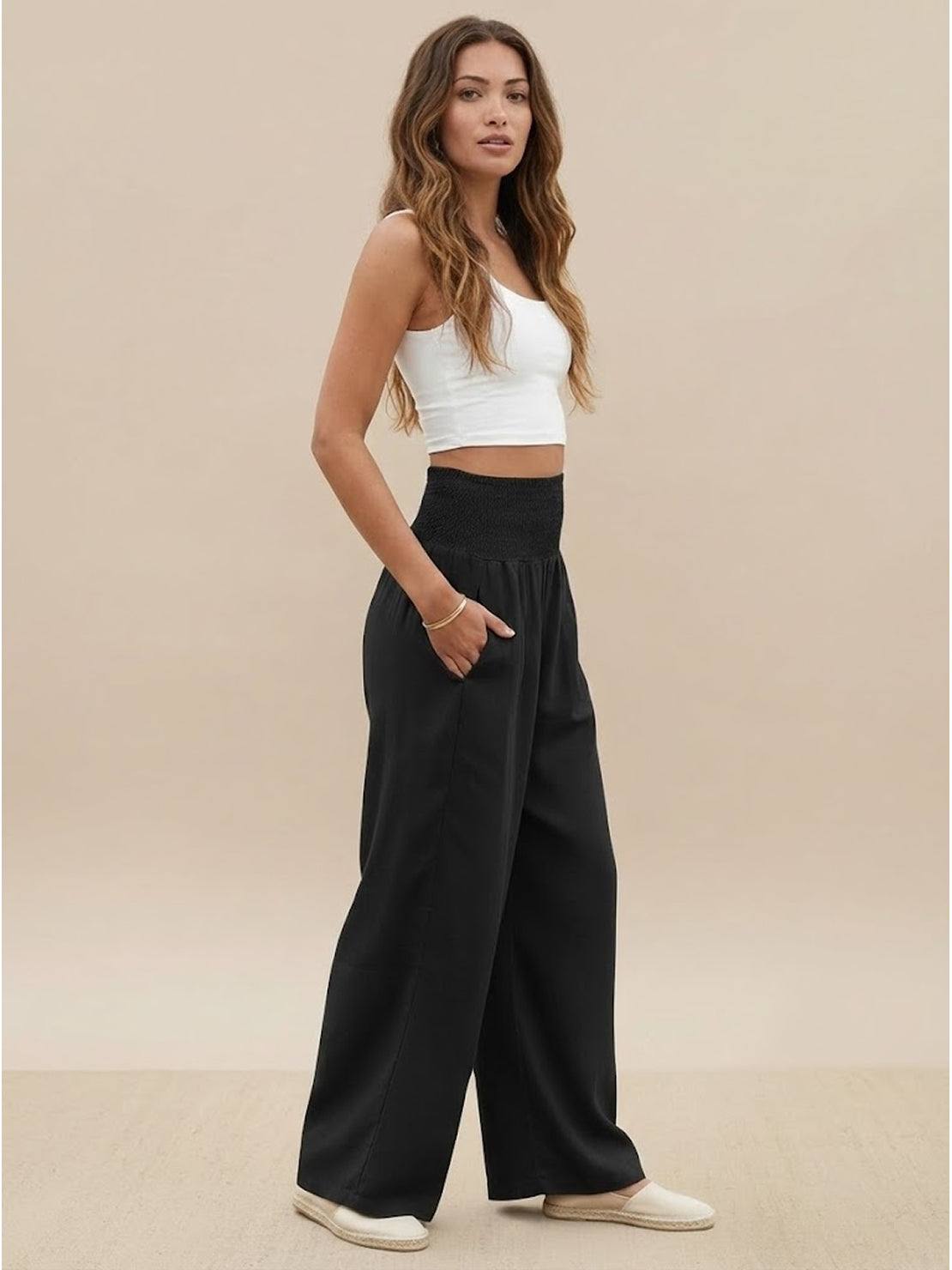 Charlotte Reed Elastic Wide Leg Pants