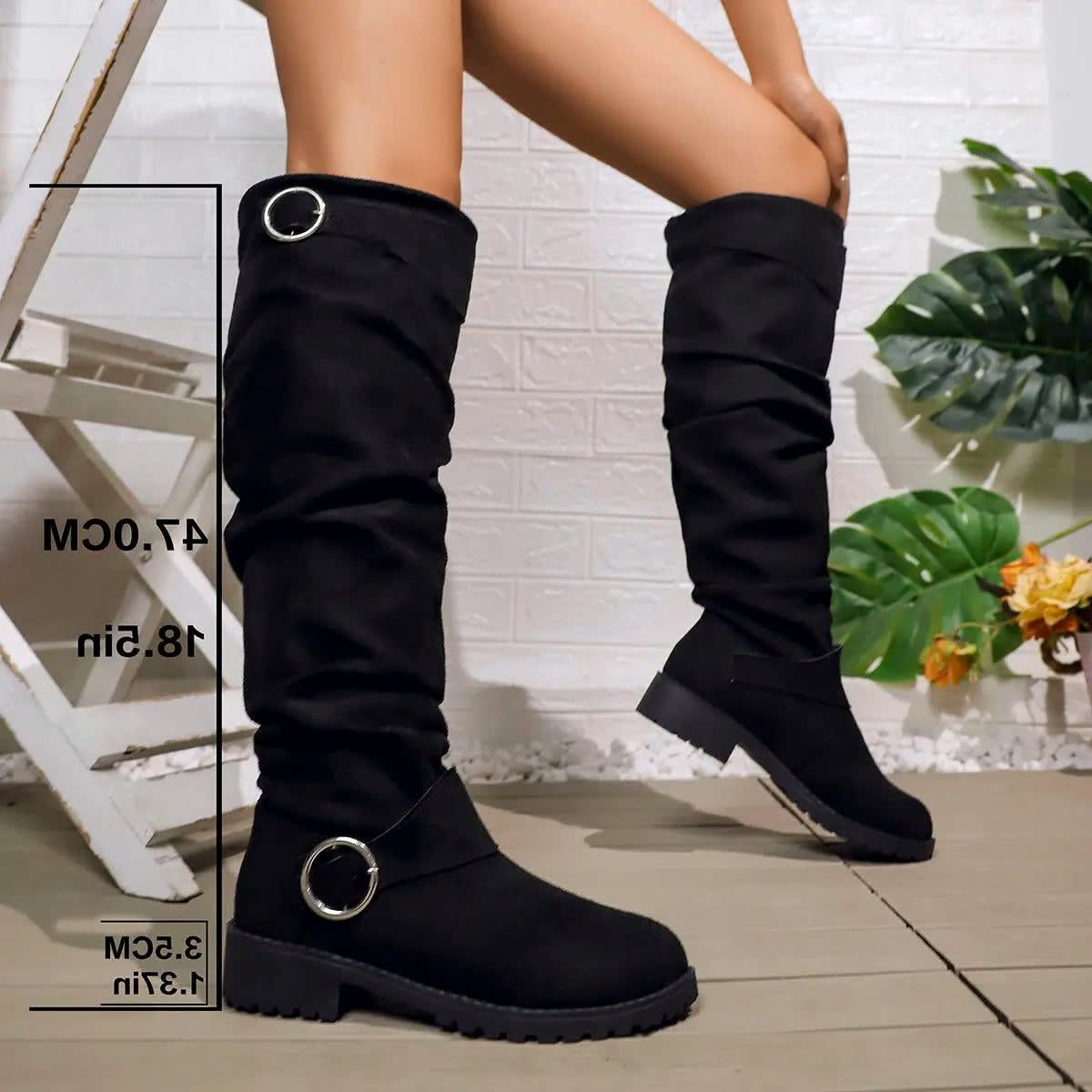 Pilar Slouchy Buckle Knee High Boots_3