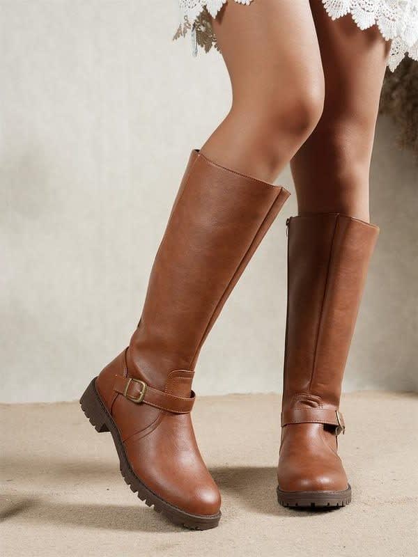 Consuelo Lug Sole Knee High Riding Boots_3