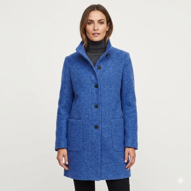 Gerda Wool Blend Stand Collar Coat_1