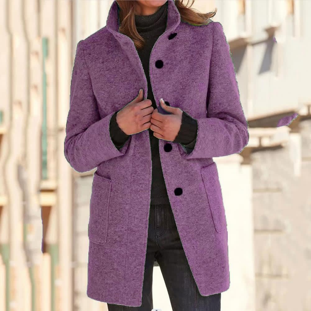 Gerda Wool Blend Stand Collar Coat_4