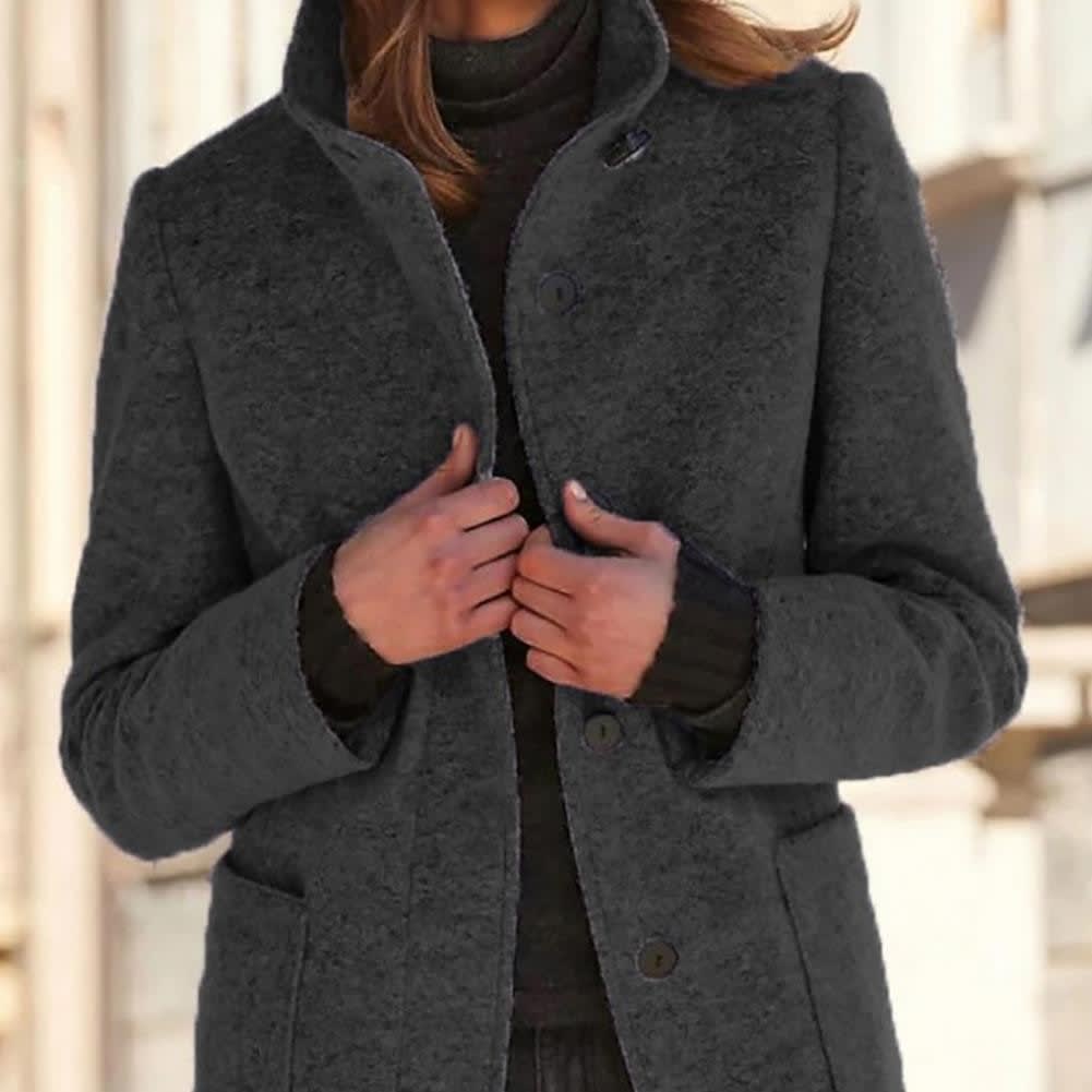 Gerda Wool Blend Stand Collar Coat_5