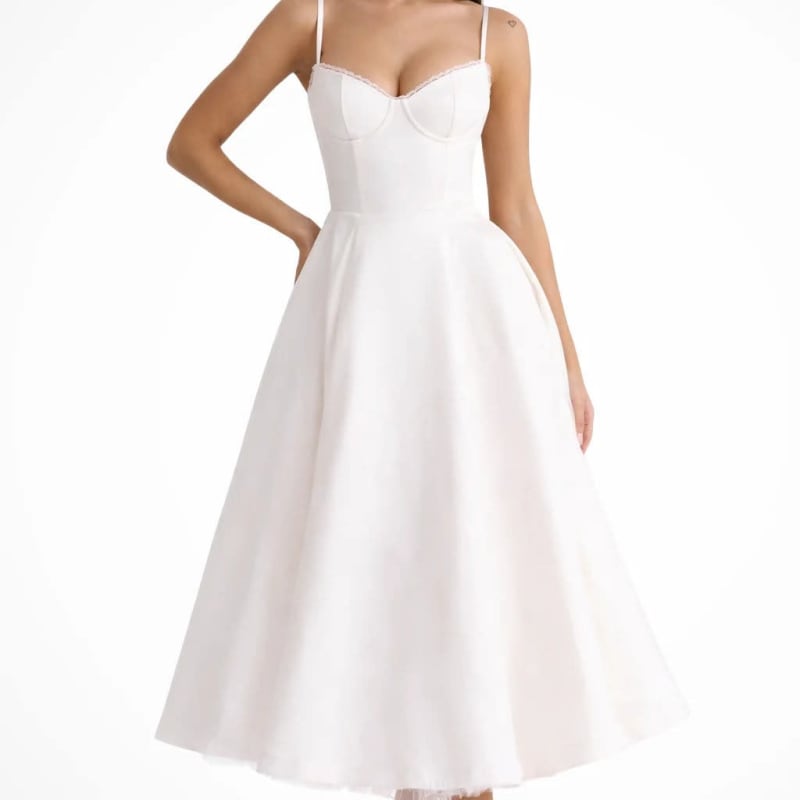 Blythe Corset Sweetheart Wedding Guest Midi Dress_1