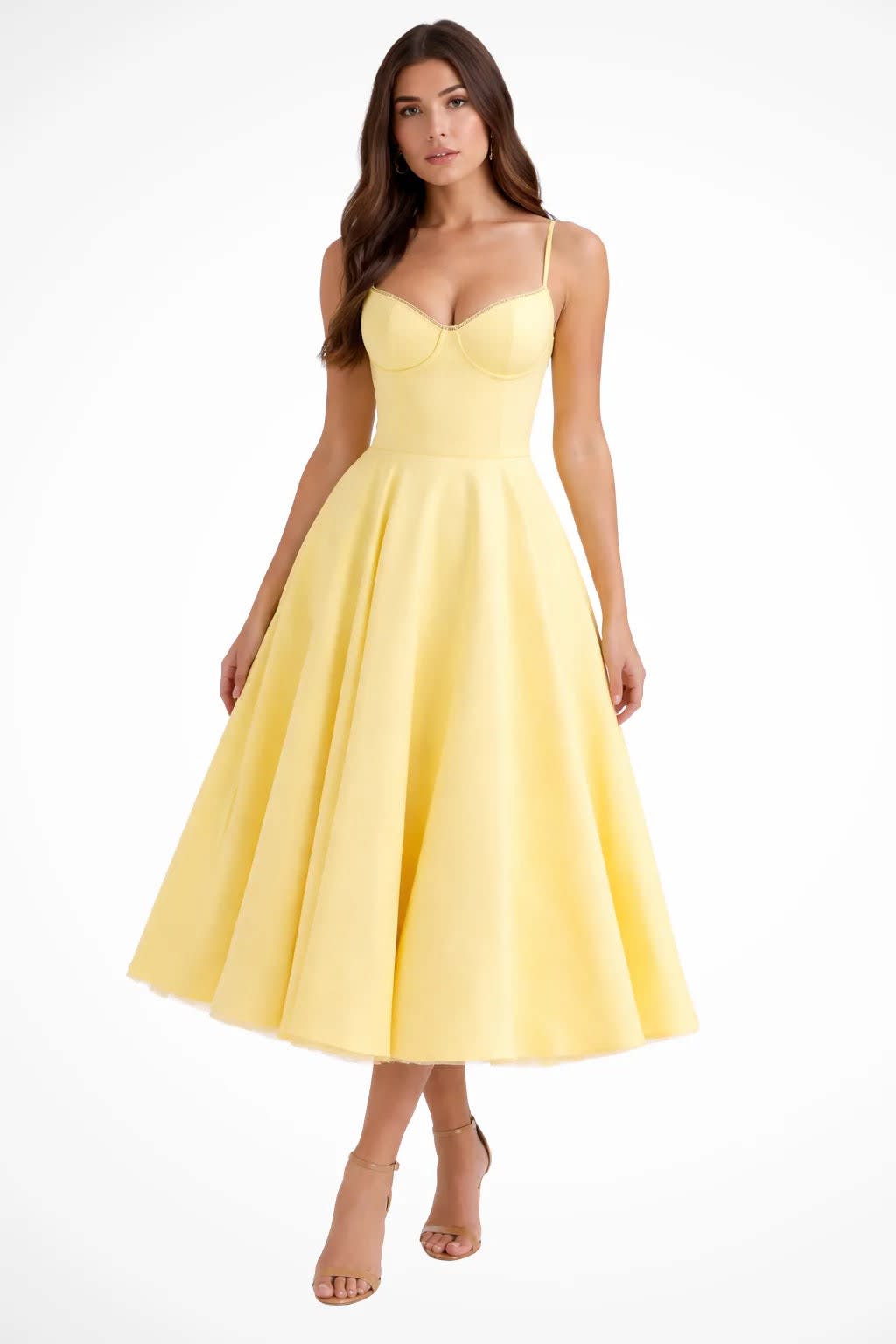 Blythe Corset Sweetheart Wedding Guest Midi Dress_13