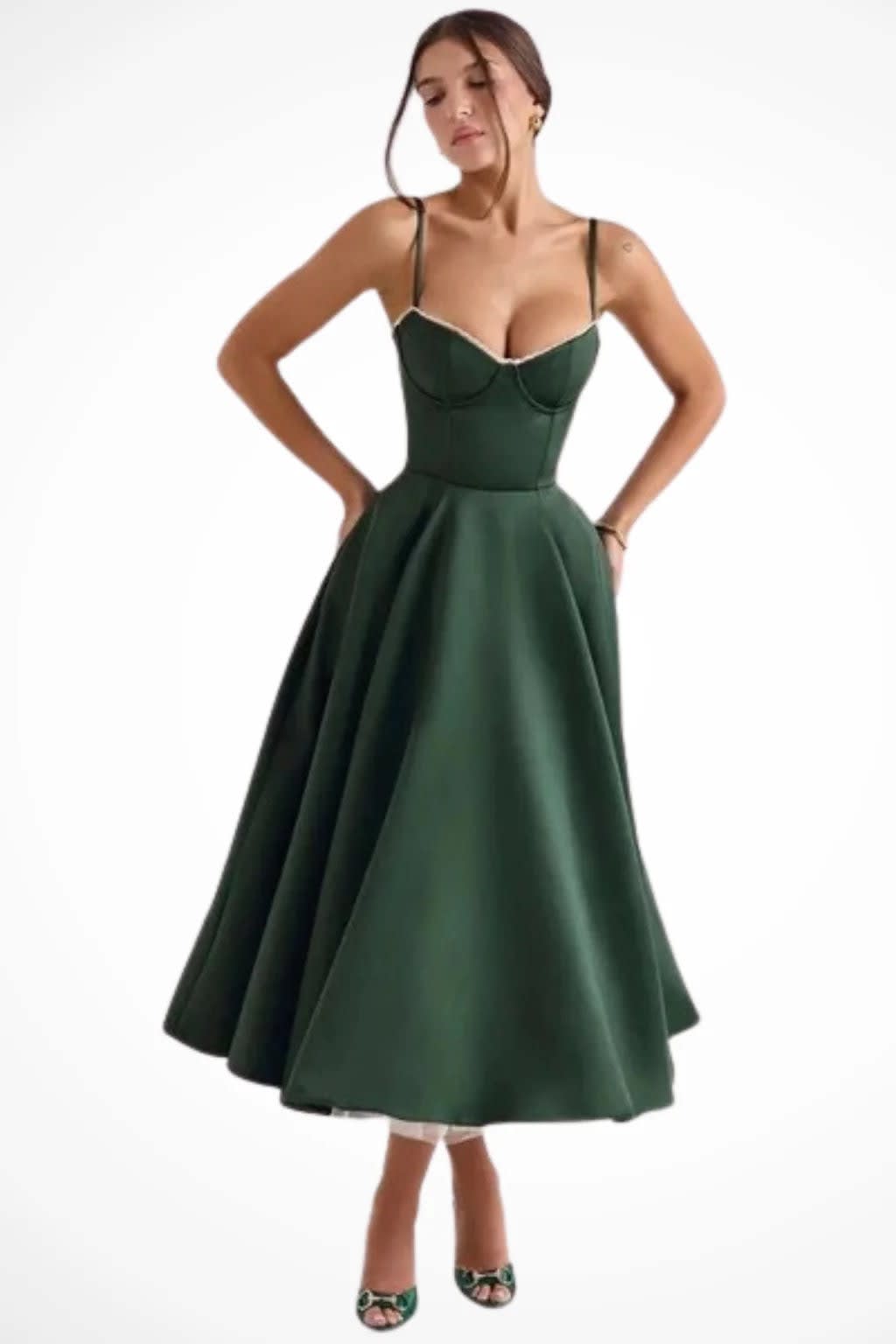 Blythe Corset Sweetheart Wedding Guest Midi Dress_18