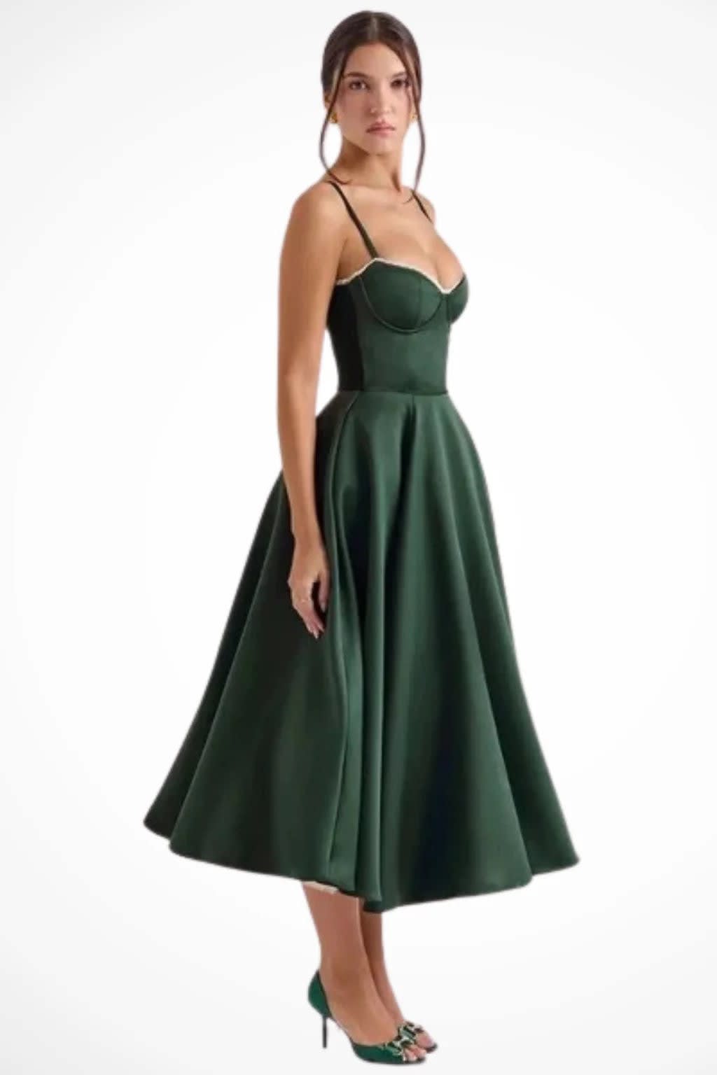 Blythe Corset Sweetheart Wedding Guest Midi Dress_19