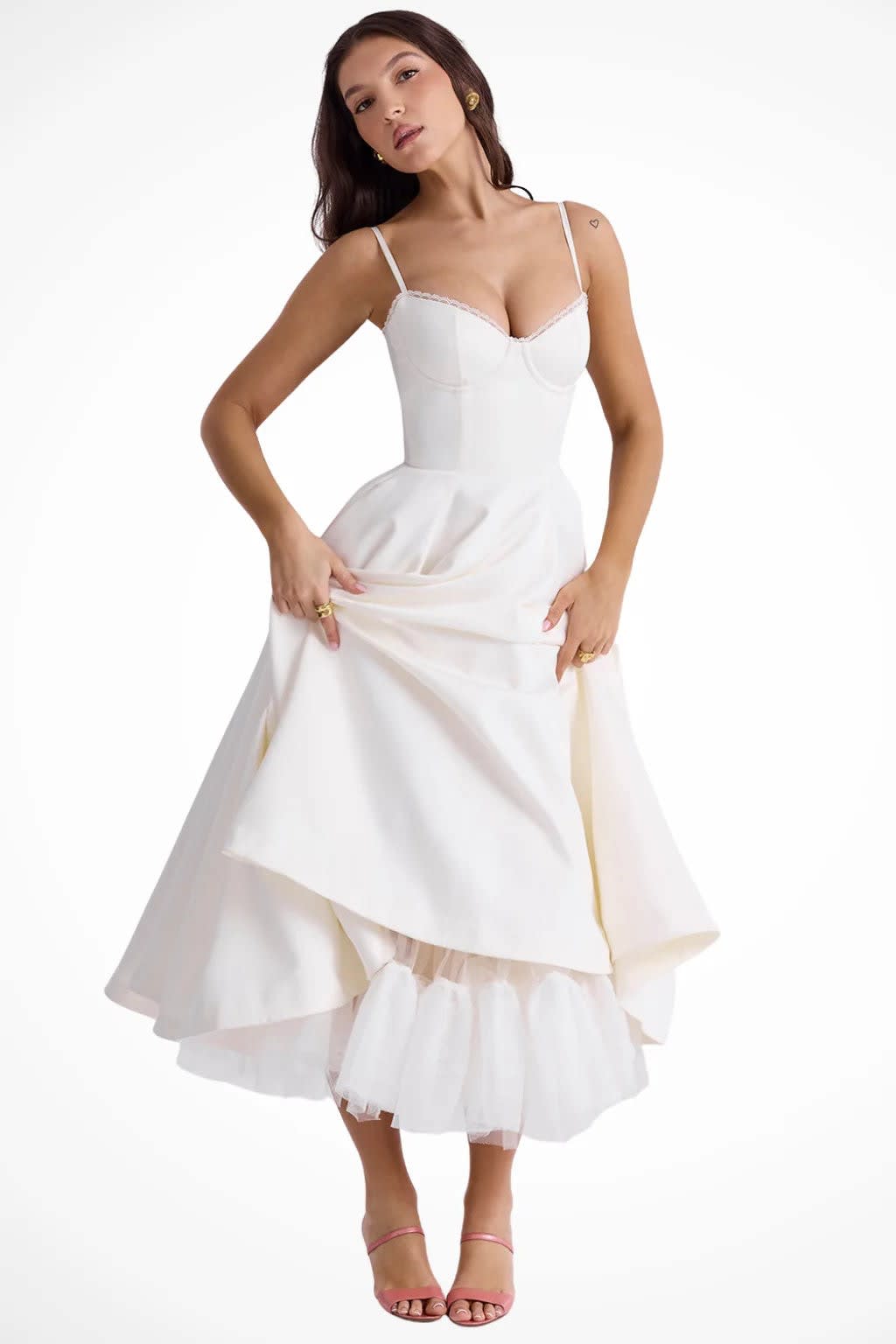 Blythe Corset Sweetheart Wedding Guest Midi Dress_2