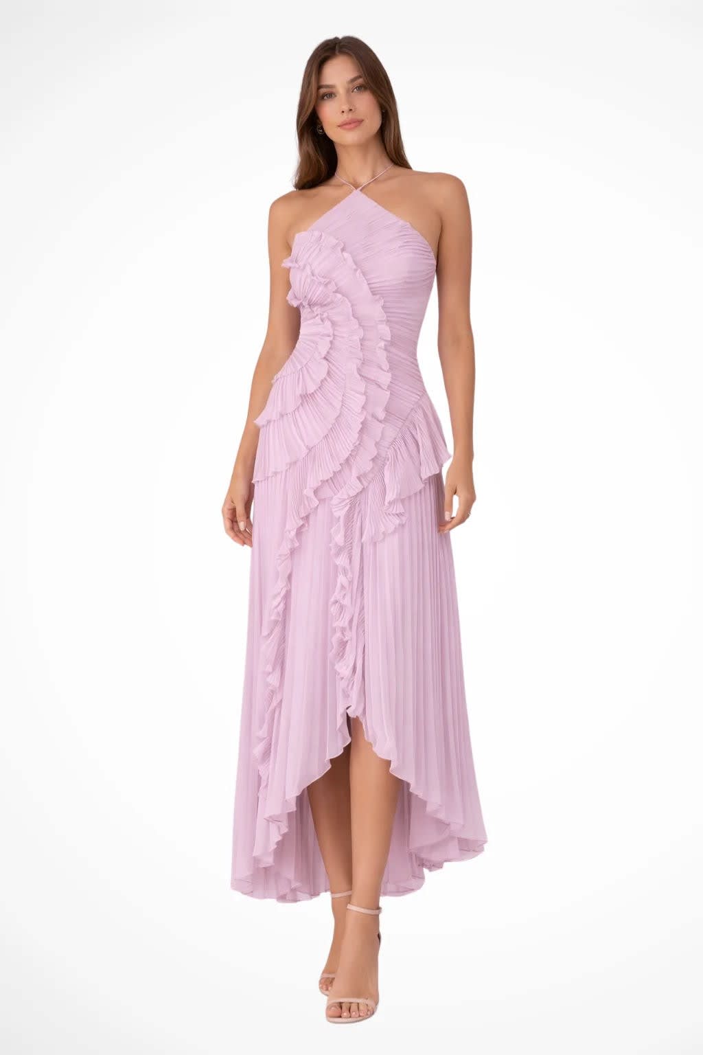 Lorelei Flowy Halter Neck Wedding Guest Maxi Dress_4