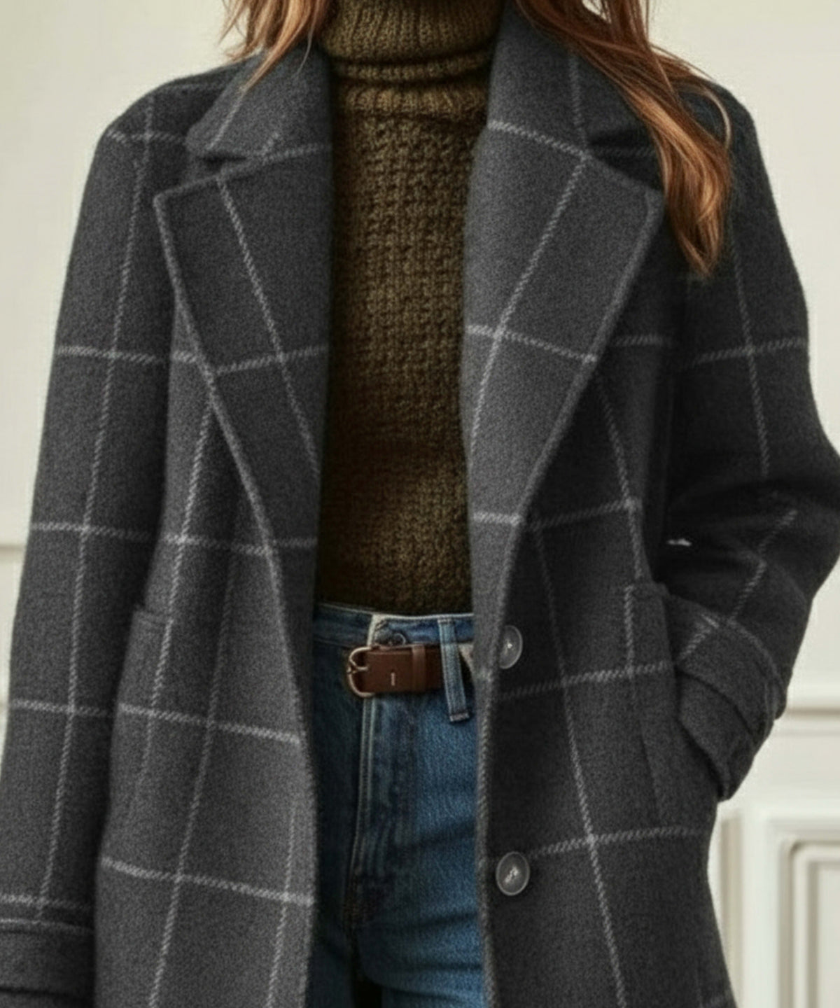 Elspeth Wool Blend Check Coat_5
