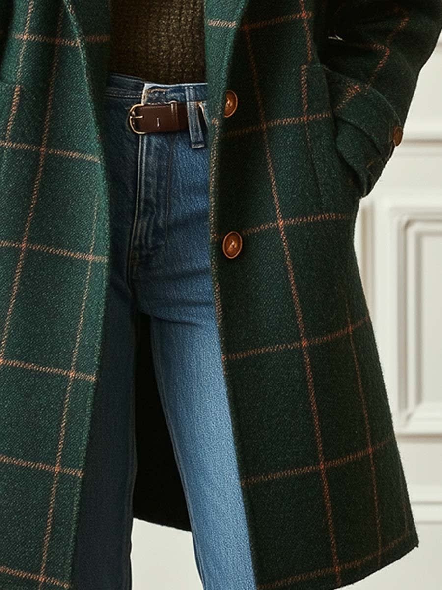 Elspeth Wool Blend Check Coat_6
