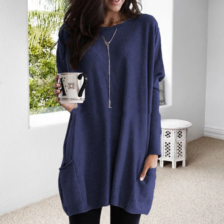 Delphine Round Neck Relaxed Tunic Top