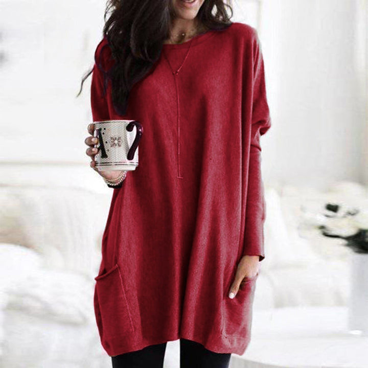 Delphine Round Neck Relaxed Tunic Top