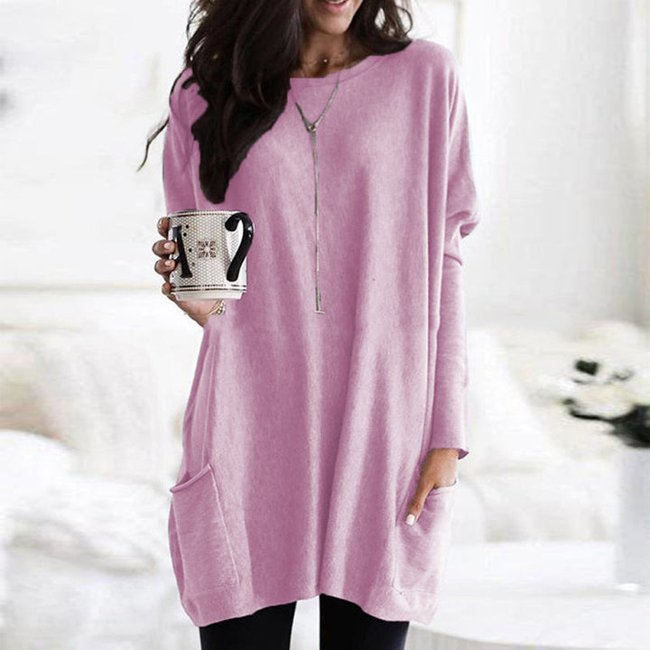 Delphine Round Neck Relaxed Tunic Top