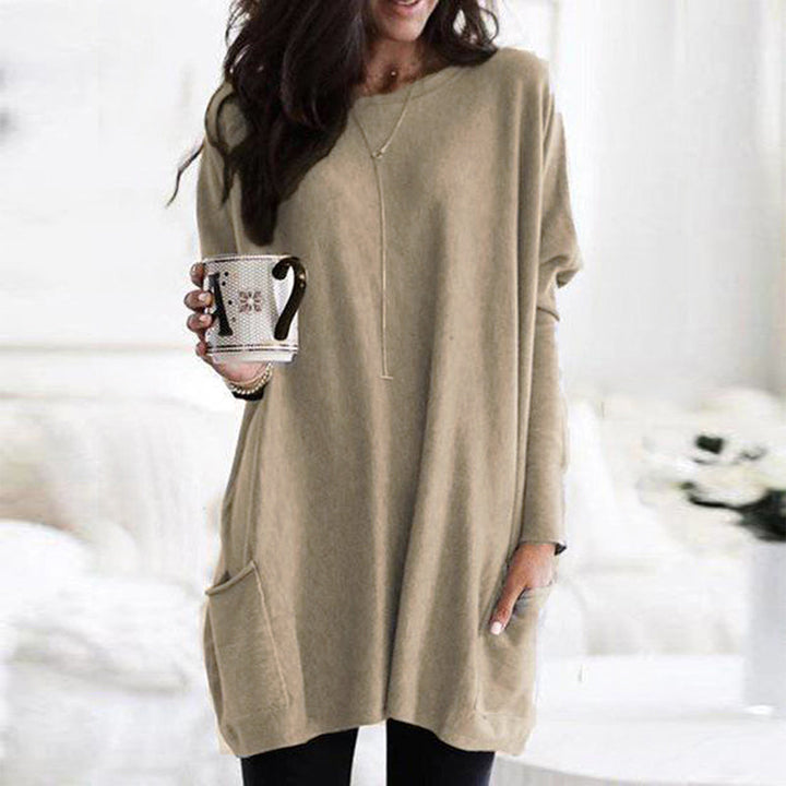 Delphine Round Neck Relaxed Tunic Top