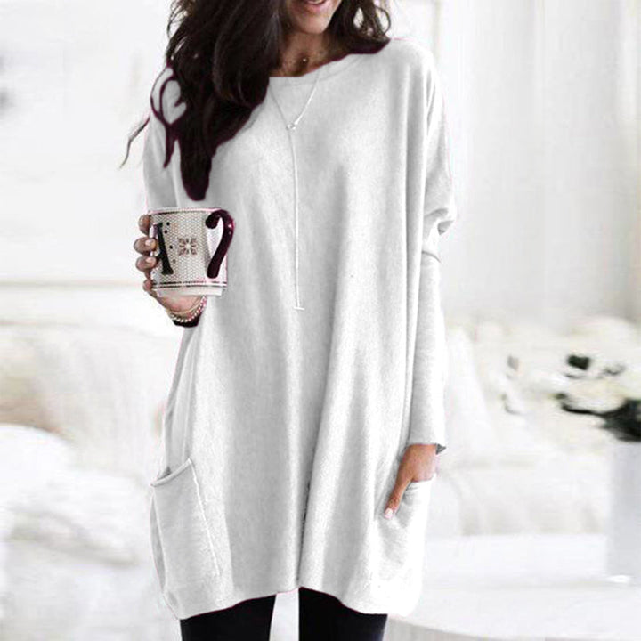Delphine Round Neck Relaxed Tunic Top