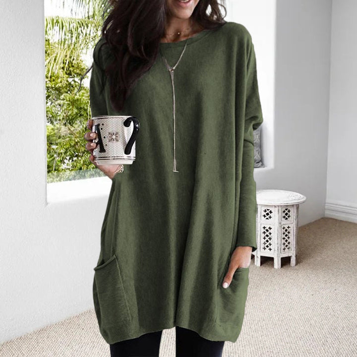 Delphine Round Neck Relaxed Tunic Top