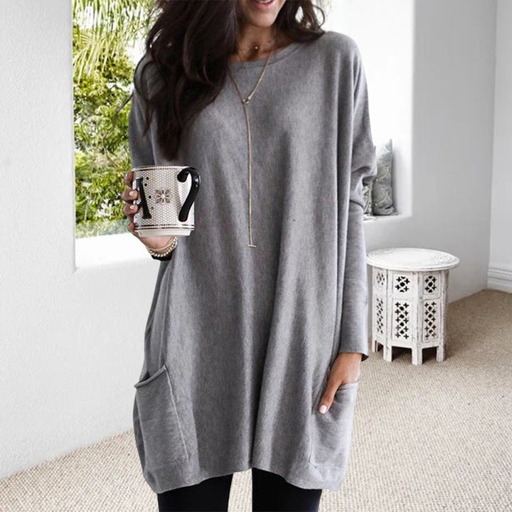 Delphine Round Neck Relaxed Tunic Top