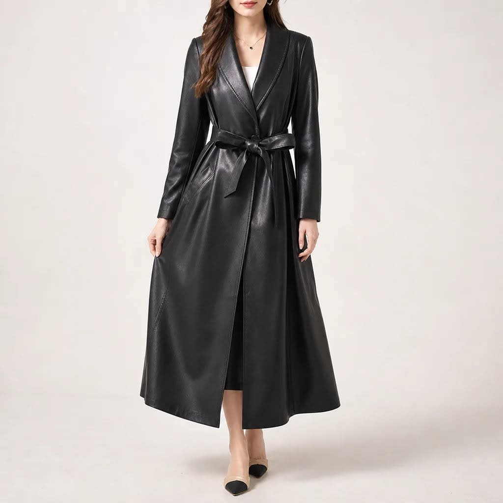 Audrey Belted Faux Leather Maxi Coat_3
