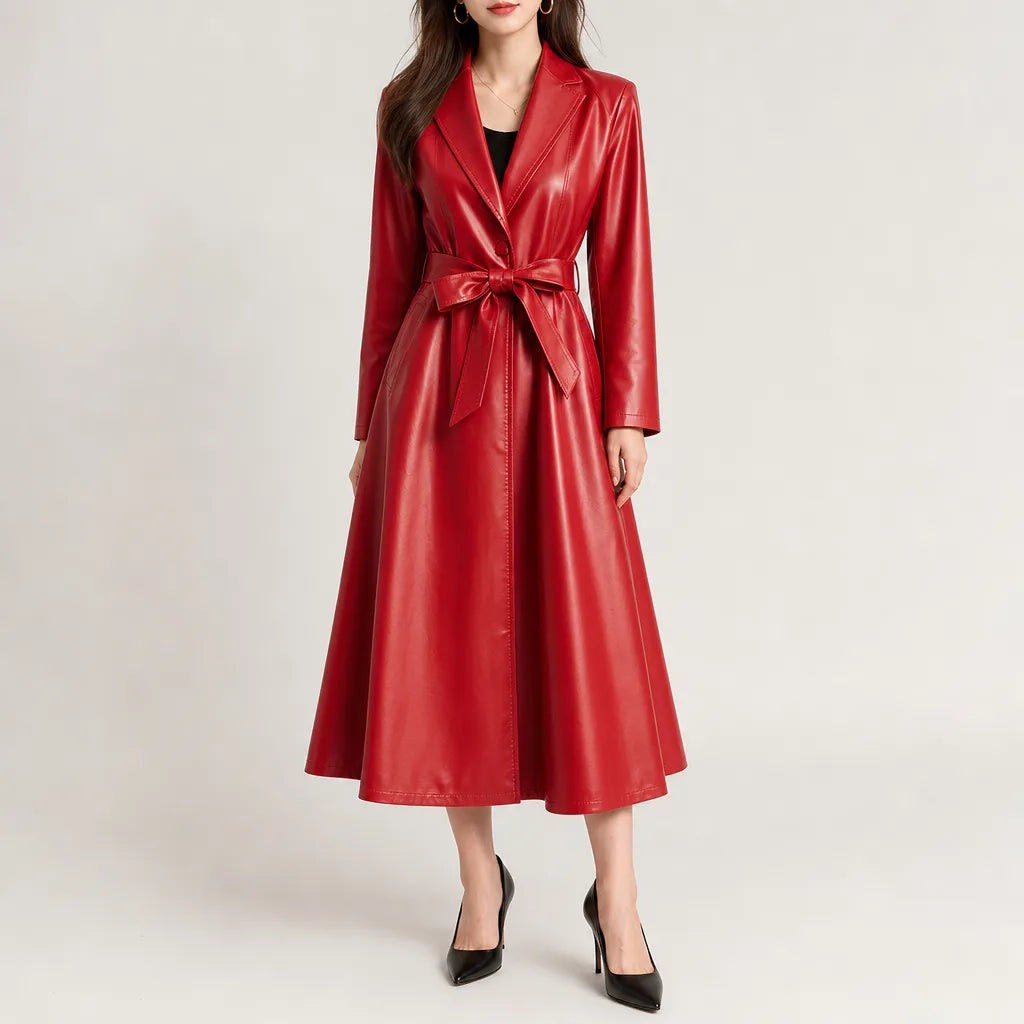 Audrey Belted Faux Leather Maxi Coat_4