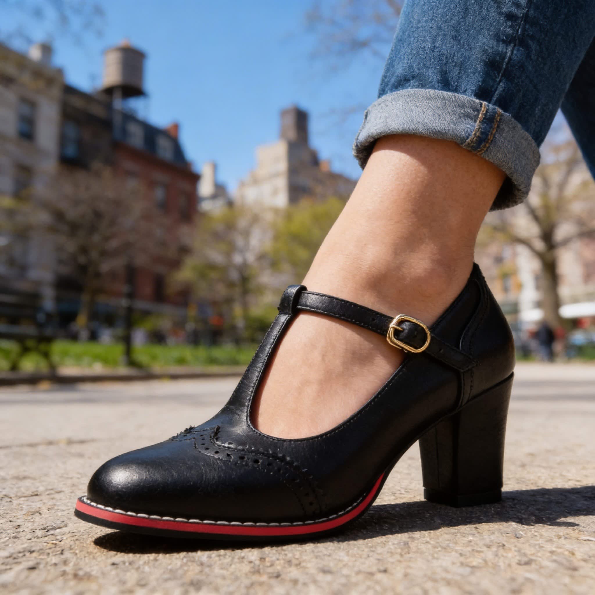 Cassidy T-Bar Block Heel Mary Jane Shoes_5
