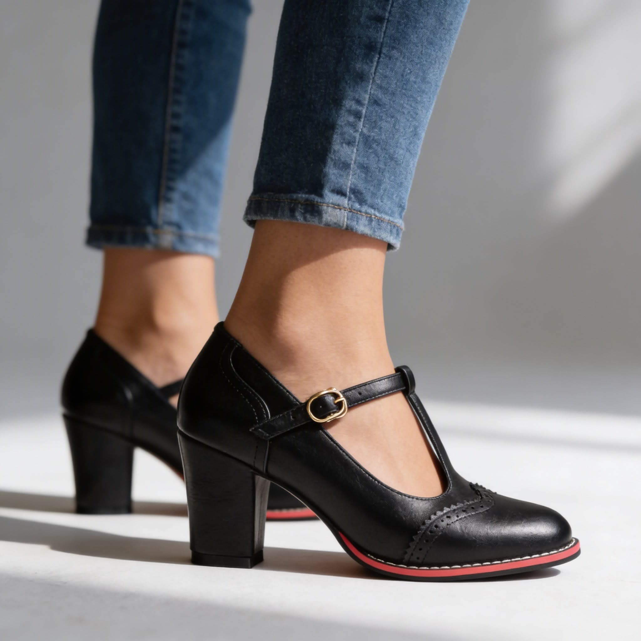 Cassidy T-Bar Block Heel Mary Jane Shoes_7