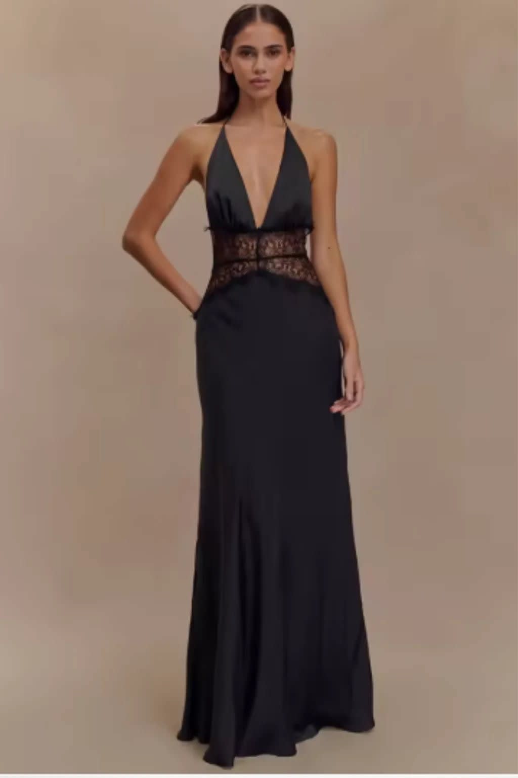 Yvette Plunge Halter Neck Wedding Guest Maxi Dress_2