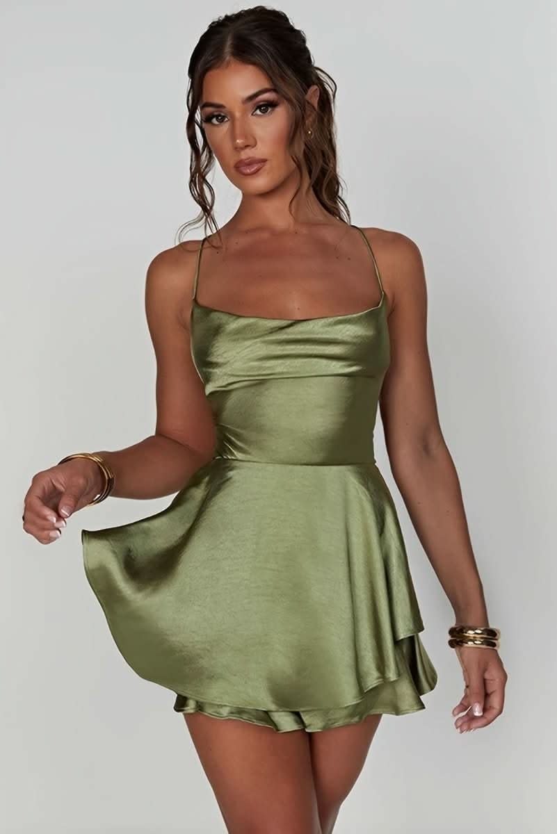 Sidonie Satin Ruched Ruffle Hem Homecoming Dress_8