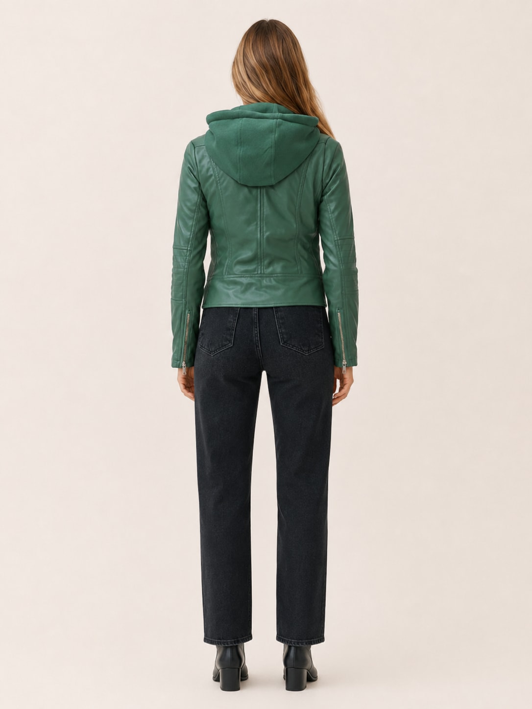 Kyla Hooded Zip Front Moto Jacket_2