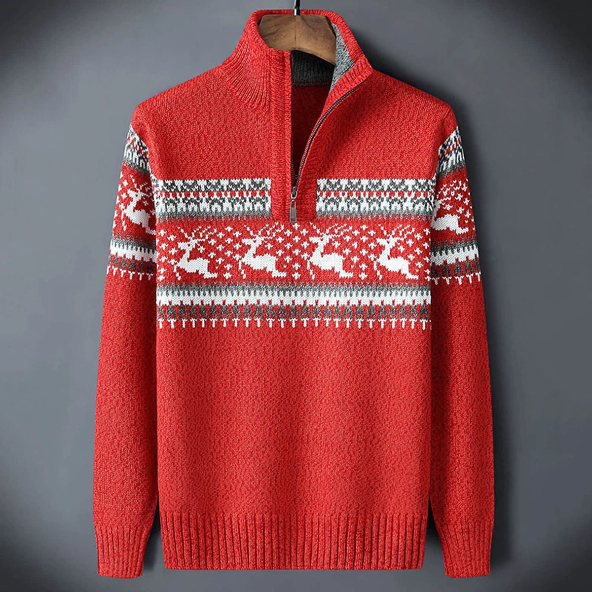Zander Fair Isle Half Zip Sweater_2