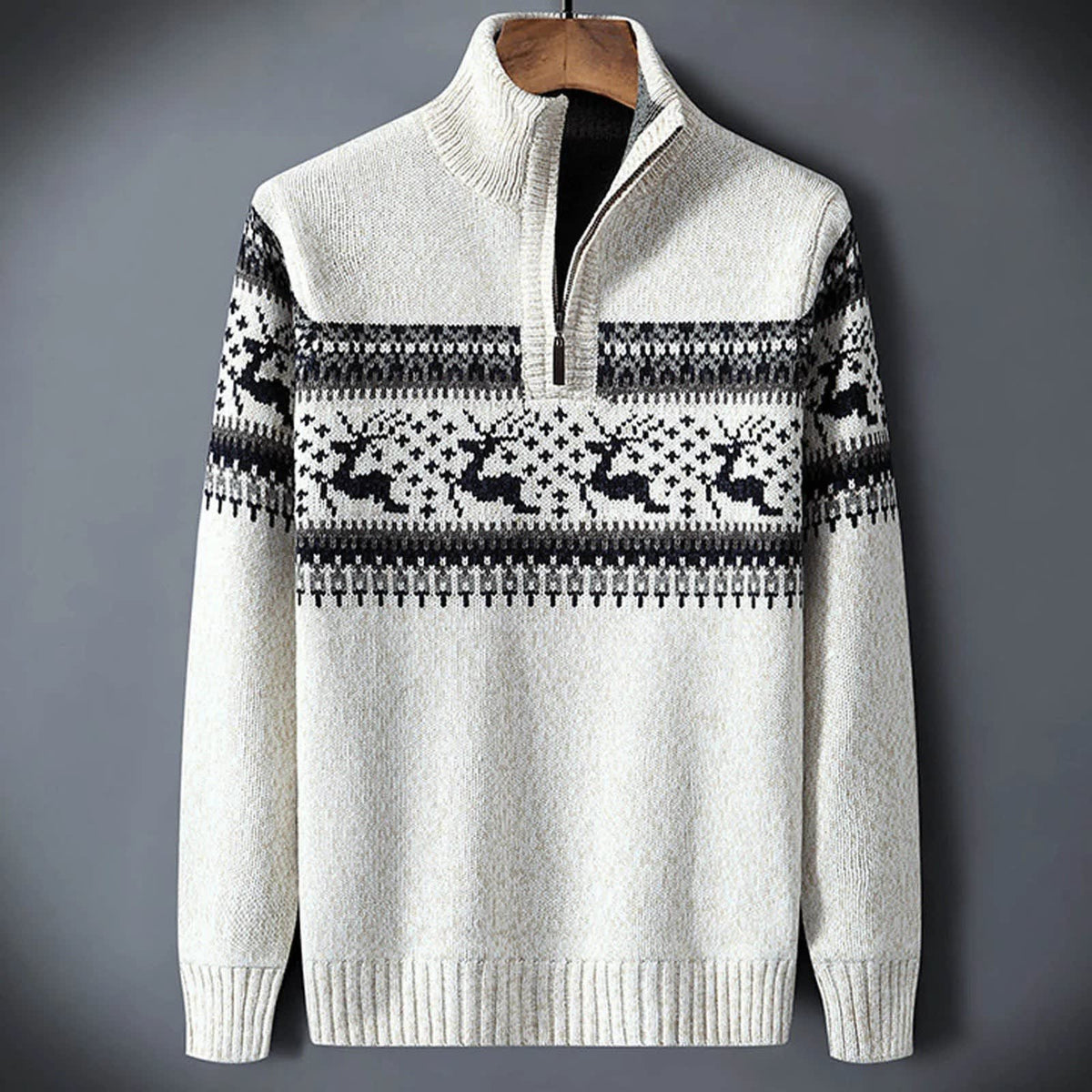 Zander Fair Isle Half Zip Sweater_3