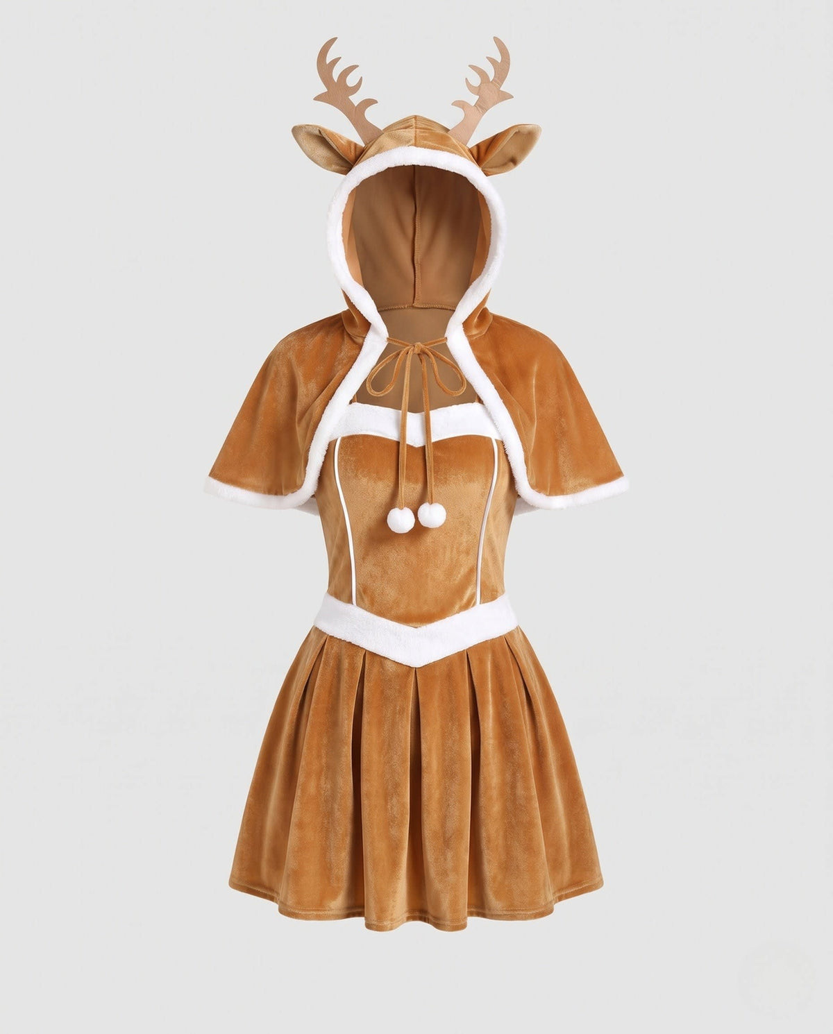 Solene Velvet Hooded Deer Costume Dress_4