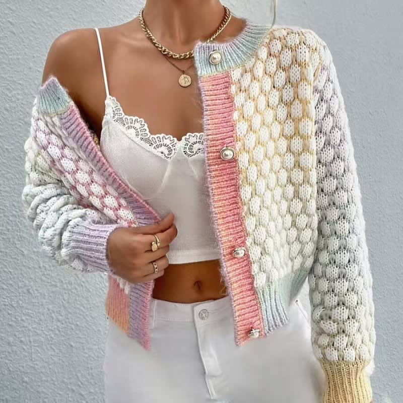 Delaney Bubble Knit Color Block Cardigan_5
