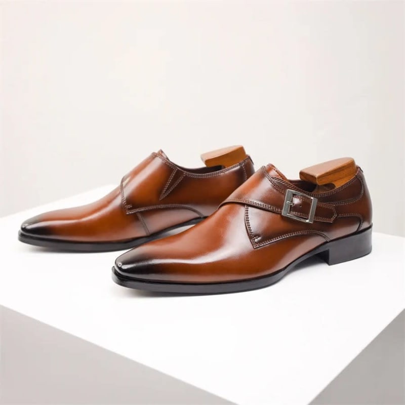 Dominic Leather Monk Strap Dress Shoes_1