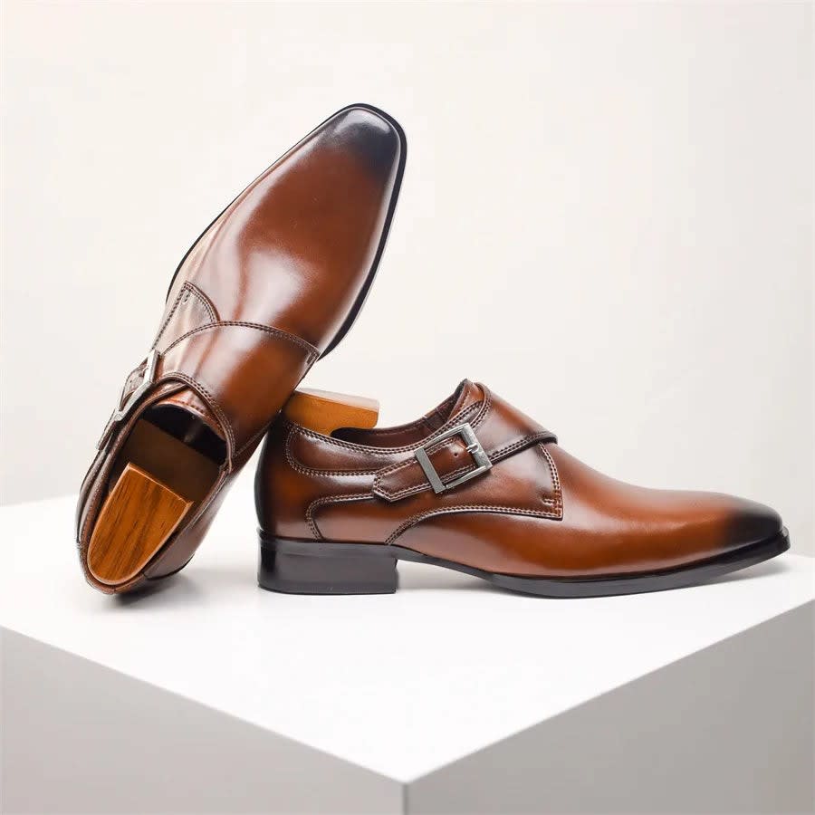 Dominic Leather Monk Strap Dress Shoes_3