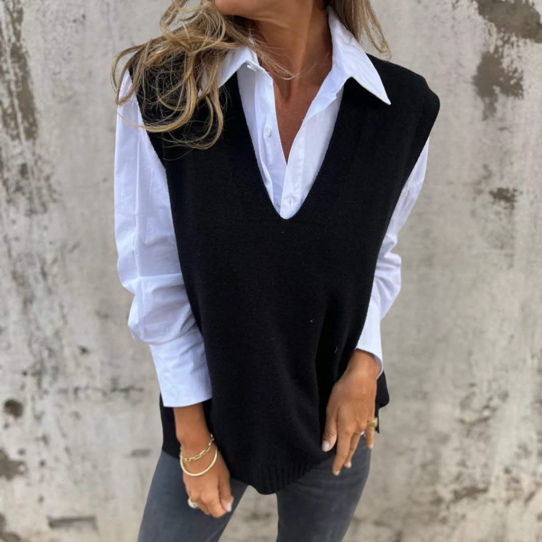 Allegra Ribbed Knit Oversized Sweater Vest_4