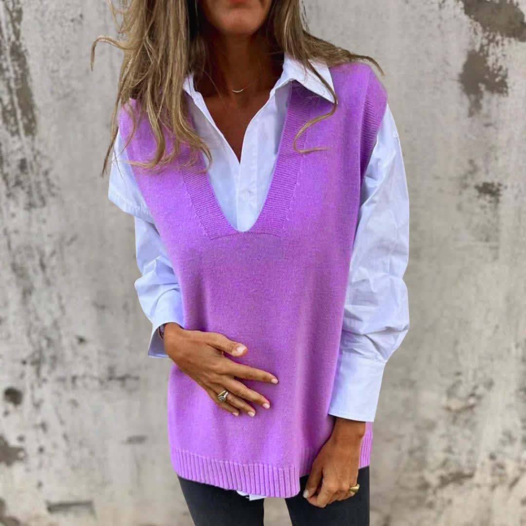 Allegra Ribbed Knit Oversized Sweater Vest_5