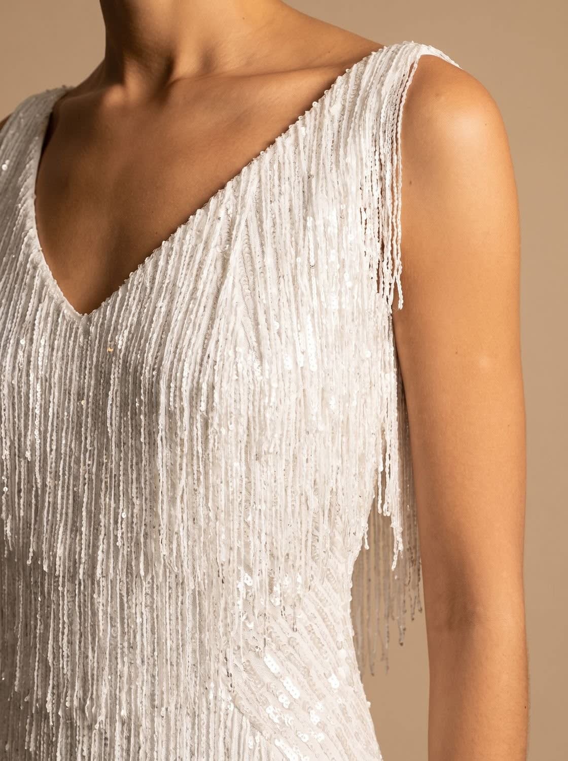 Etta V-Neck Sequin Fringe Christmas Party Mini Dress_8