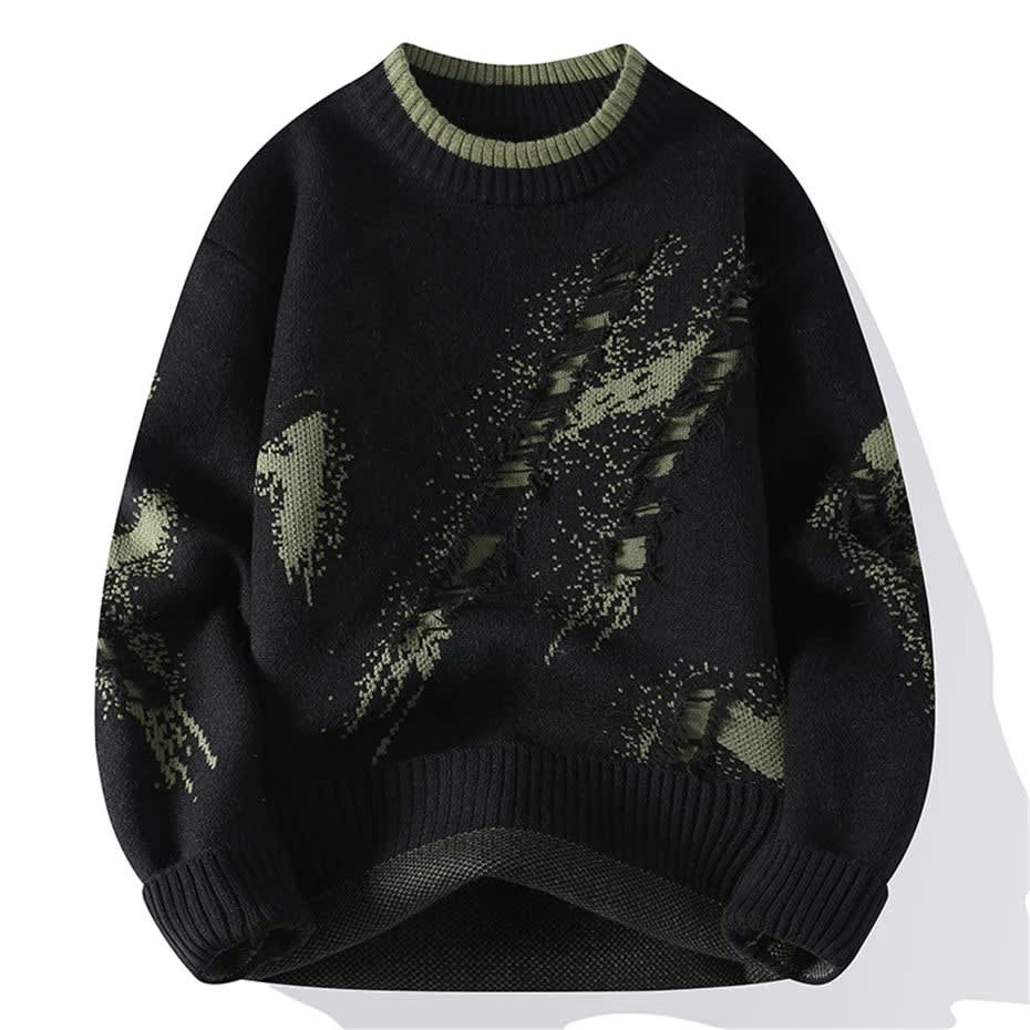 Zeke Distressed Relaxed Fit Crewneck Sweater_2