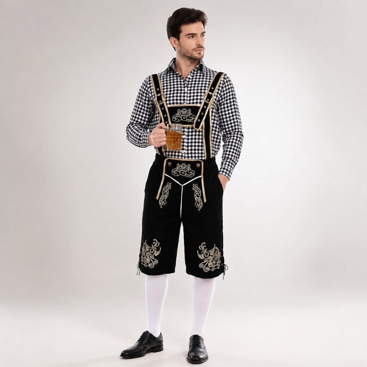 Alonzo Three Piece Oktoberfest Lederhosen Shorts Set_13