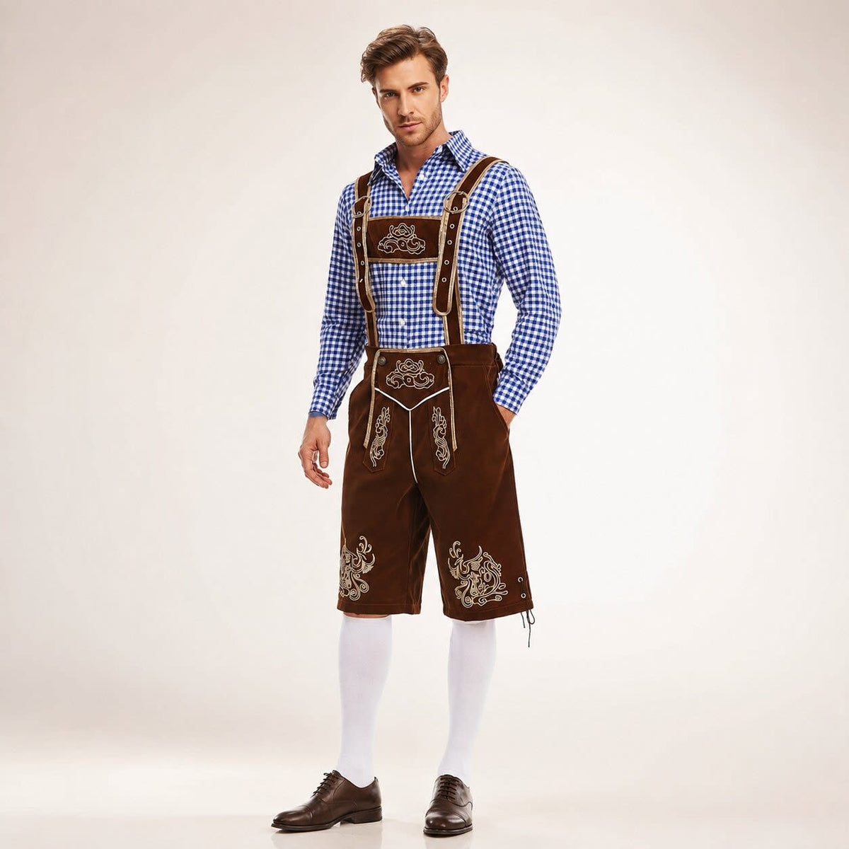 Alonzo Three Piece Oktoberfest Lederhosen Shorts Set_15