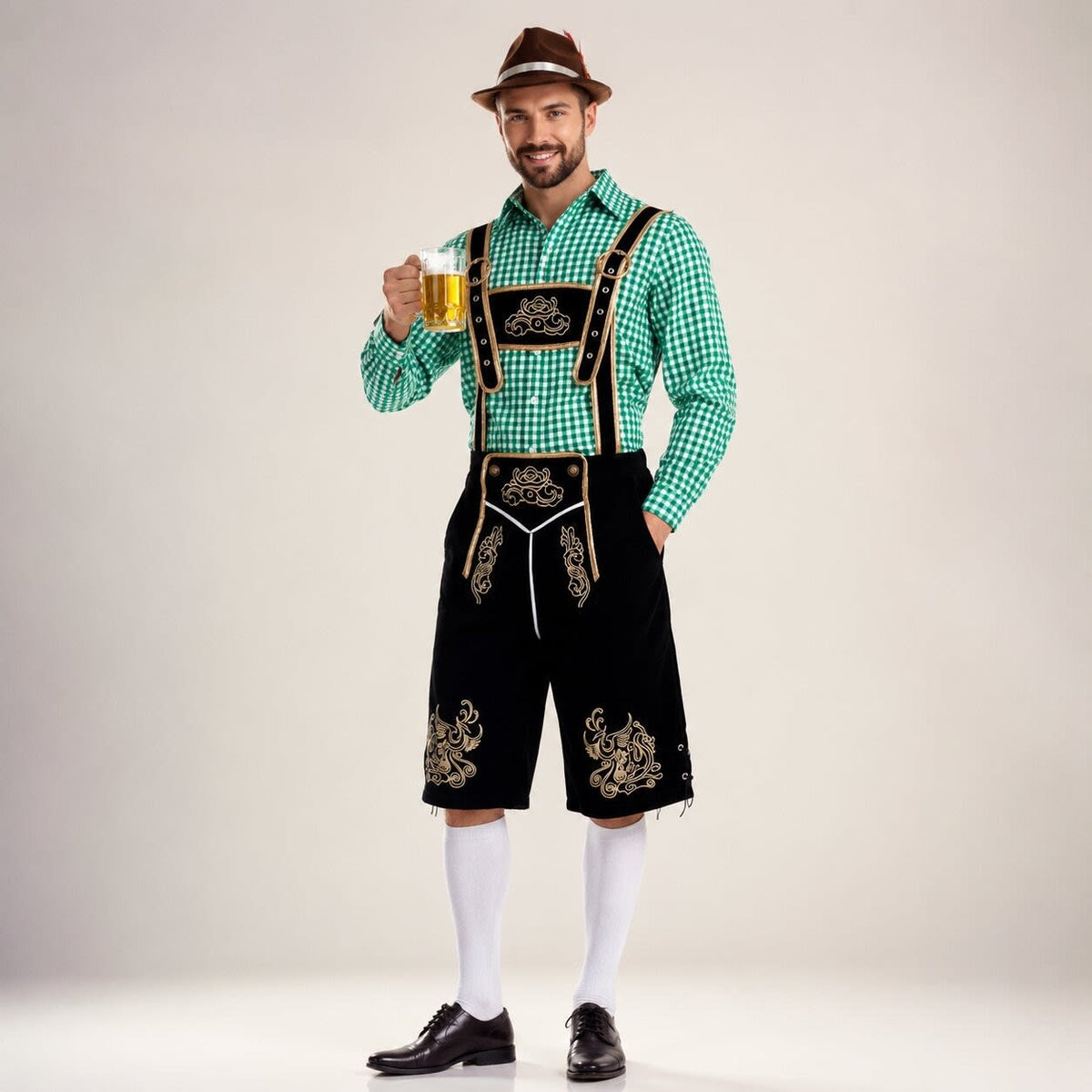Alonzo Three Piece Oktoberfest Lederhosen Shorts Set_3