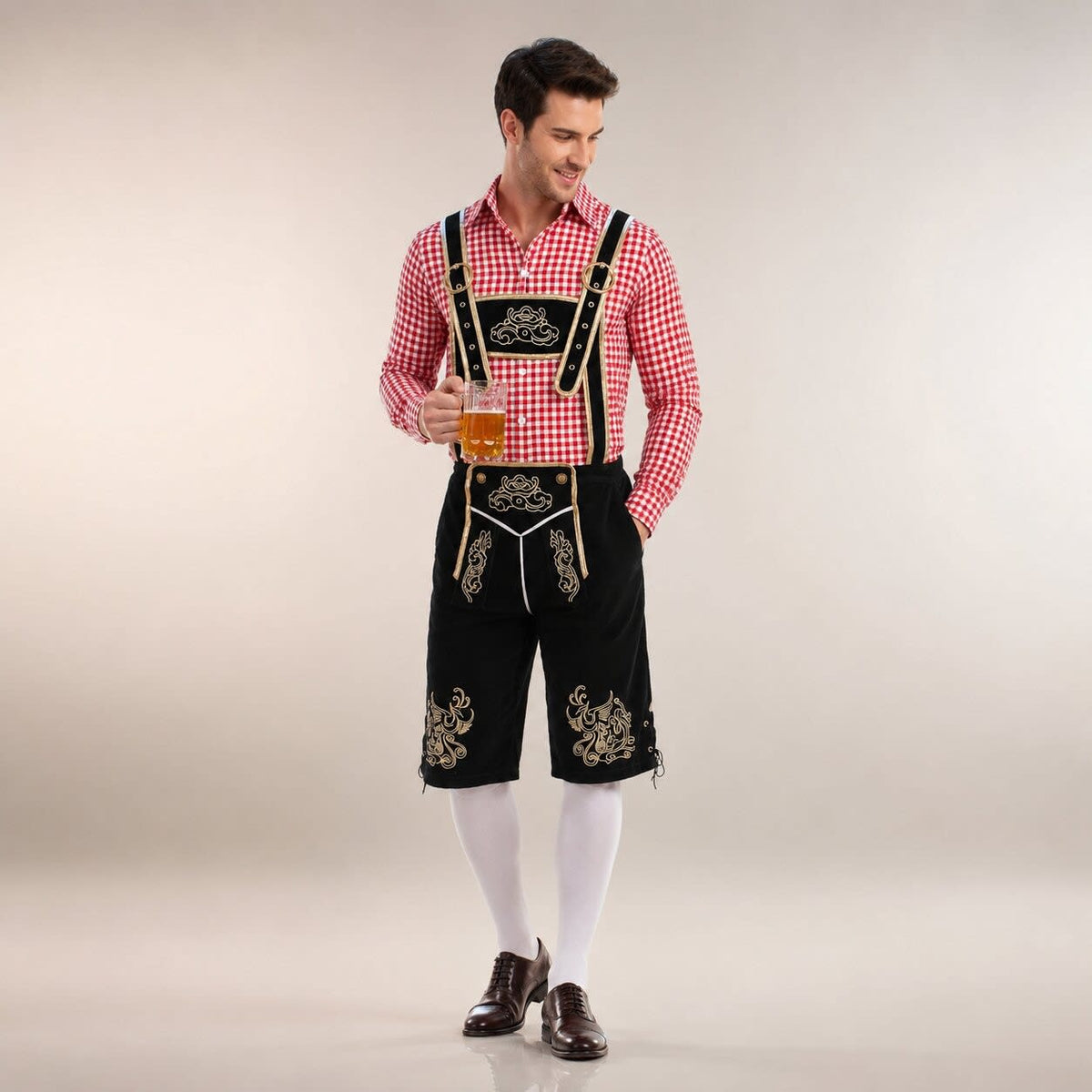 Alonzo Three Piece Oktoberfest Lederhosen Shorts Set_9