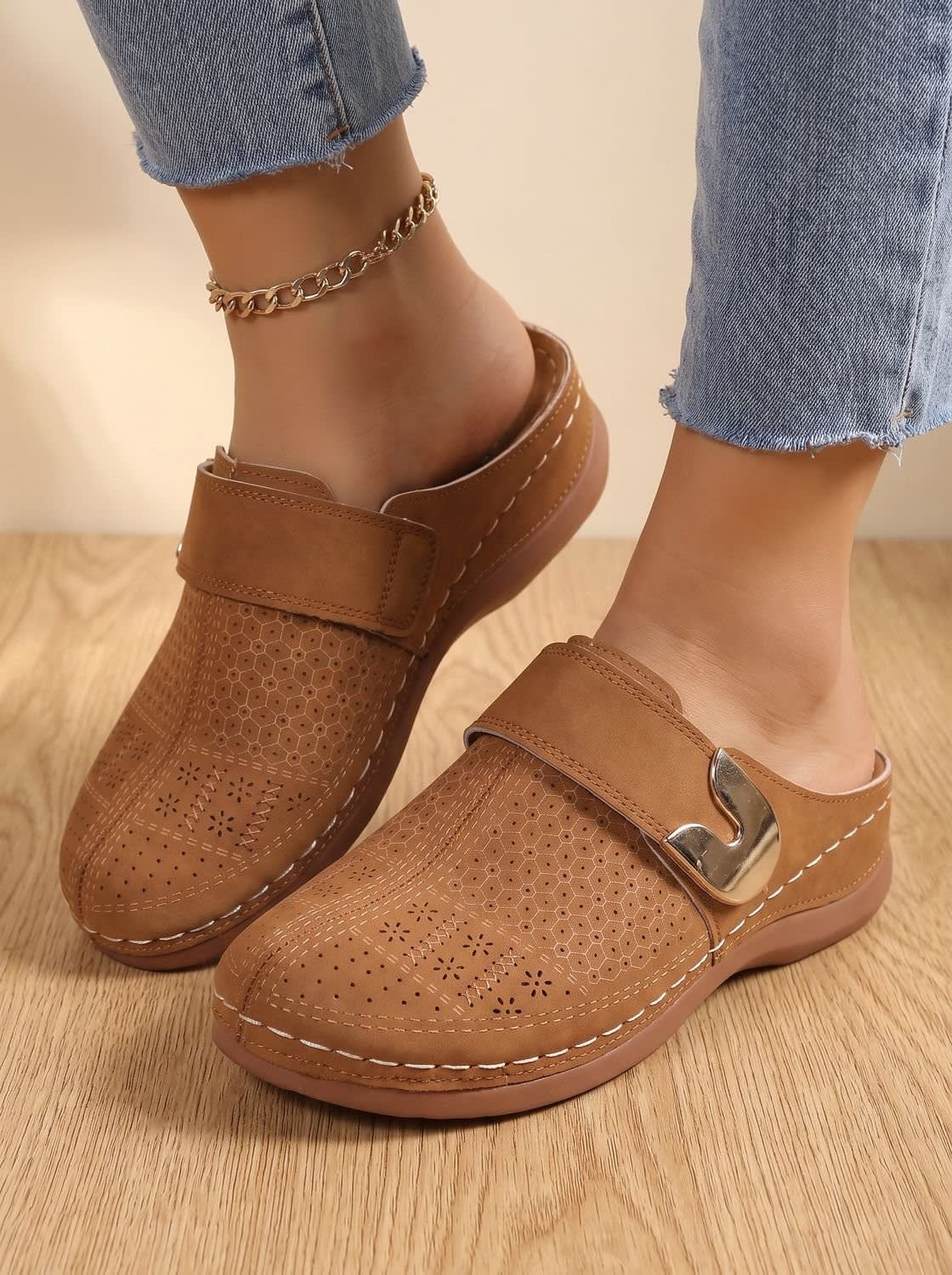 Heidi Cushioned Rocker Sole Orthopedic Clogs_3