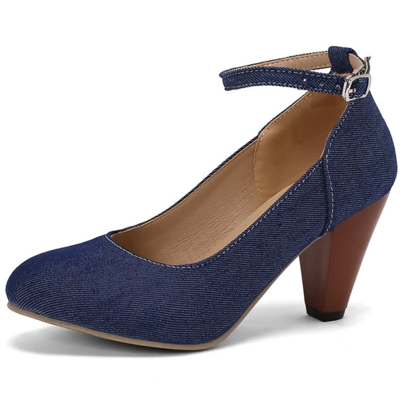 Michaela Denim Ankle Strap Pumps_3