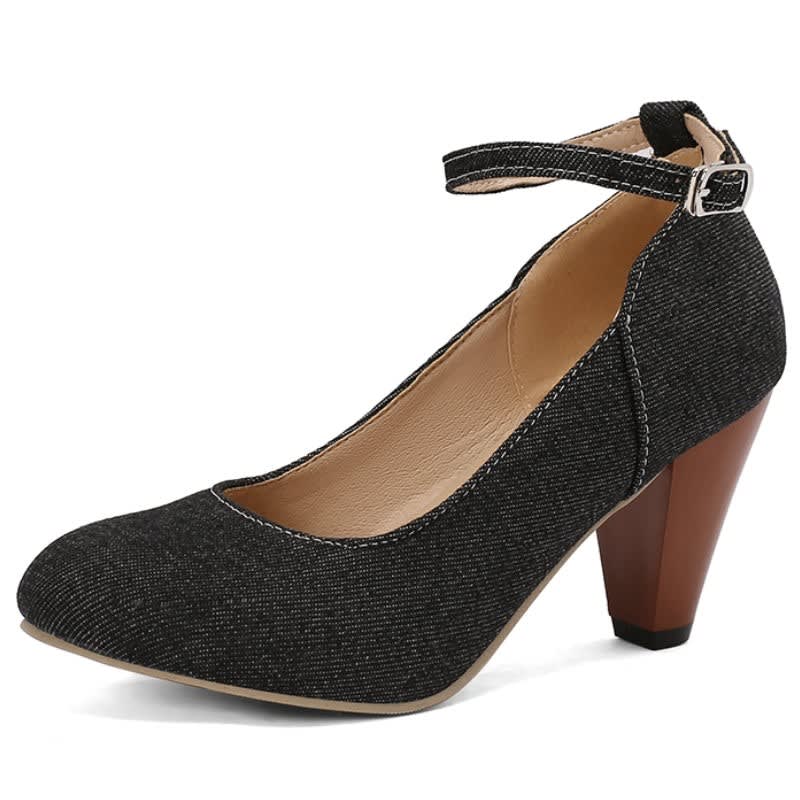 Michaela Denim Ankle Strap Pumps_4